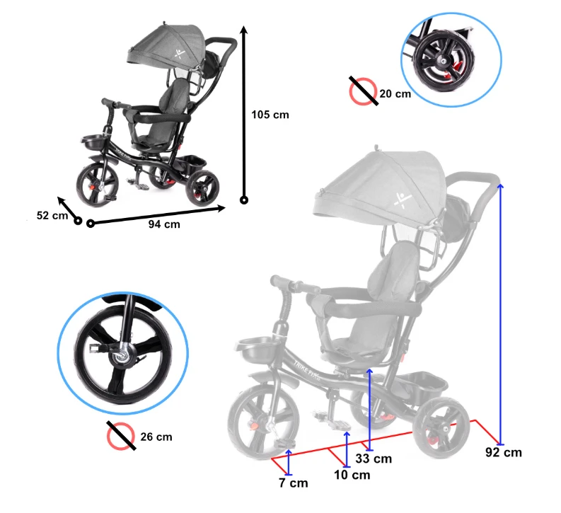 Triratukas Trike Fix Lite, pilkas