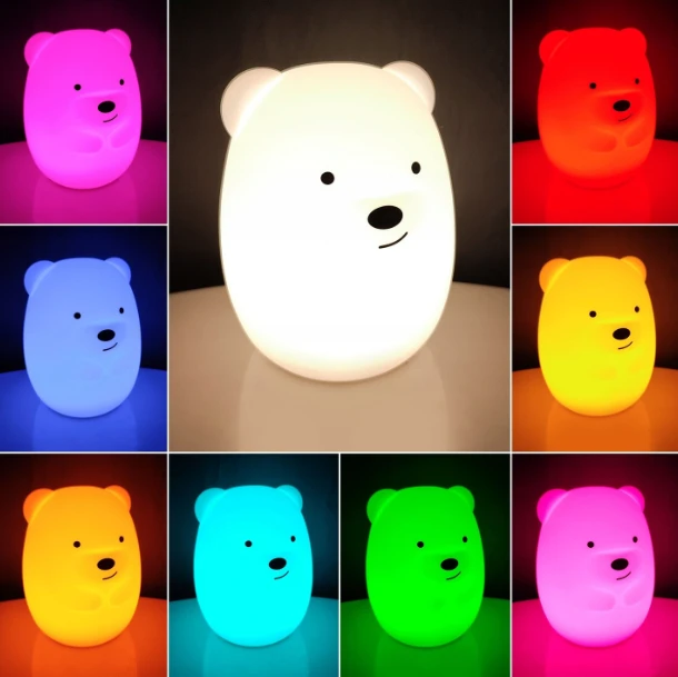 Vaikiškas stalinis šviestuvas lokys, LED, RGB