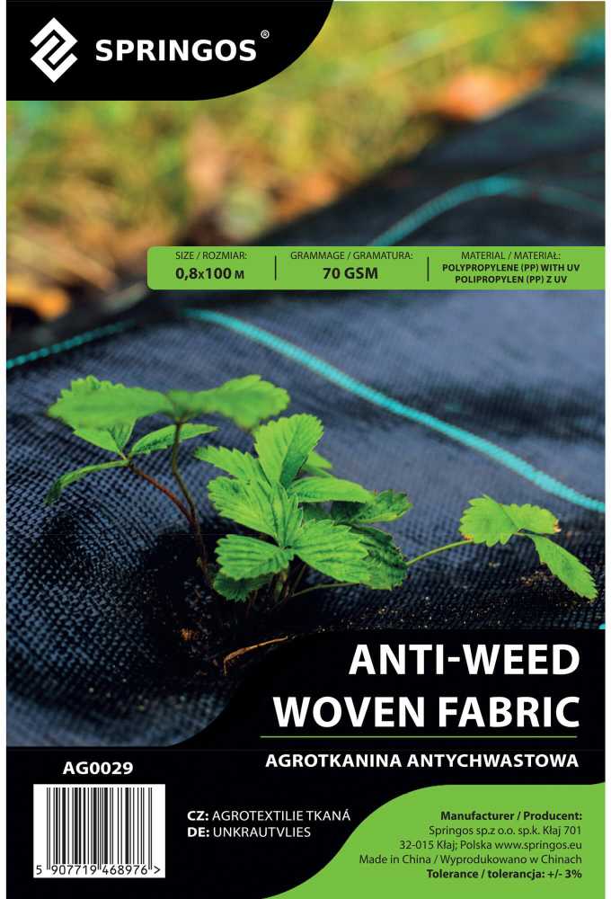 Springos Agrotekstilė nuo piktžolių 70g/m2 0,8x100m