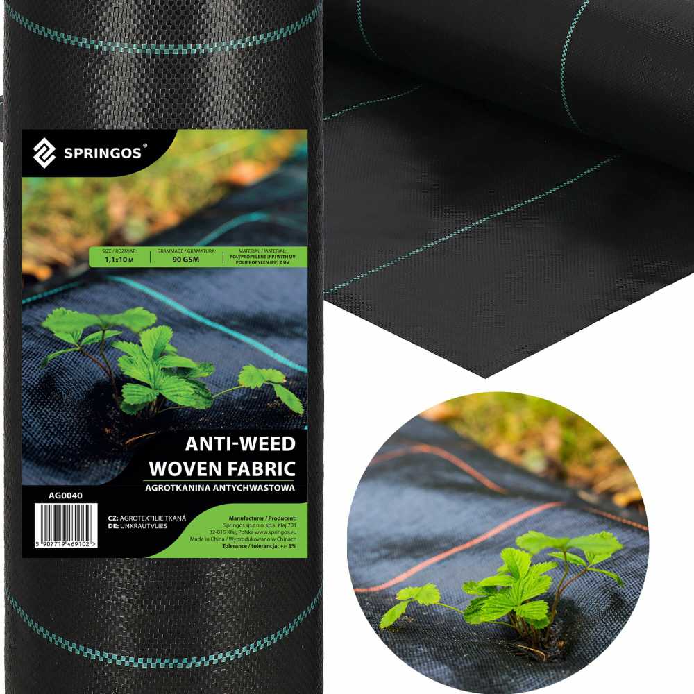 Agrotekstilė nuo piktžolių Springos 90g/m² 1,1x10 m