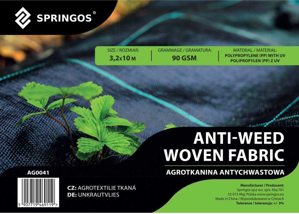 Agrotekstilė nuo piktžolių Springos 90g/m2 3,2x10 m