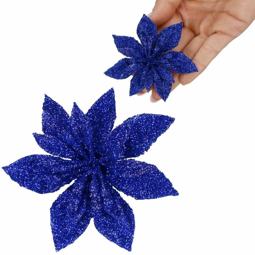 Dirbtinė puansetija Springos tamsiai mėlyna, 8 cm
