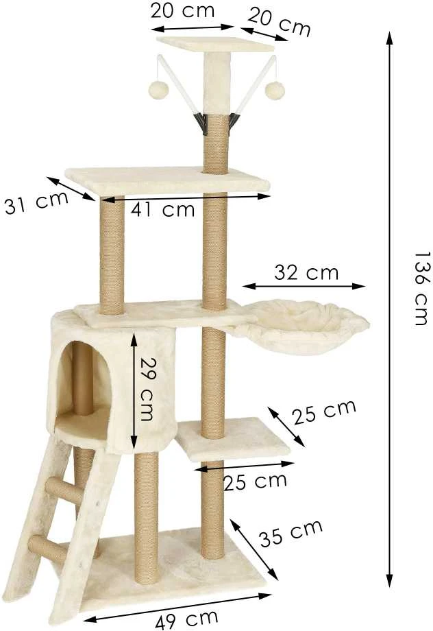 Springos Kačių draskyklė 136 cm, 7 lygiai