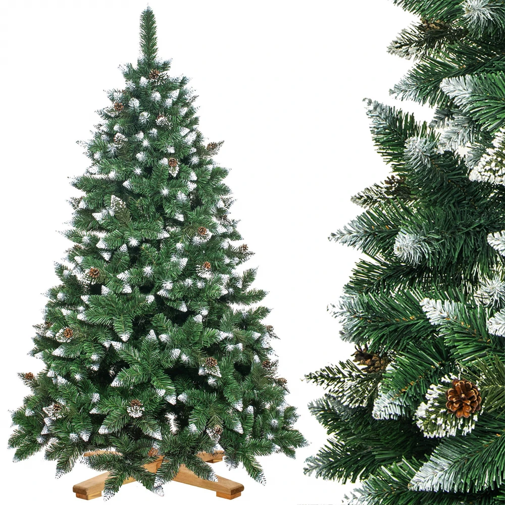 Springos CT0191 Dirbtinė Kalėdų eglutė 220 cm Premium Royal Trees, snieguota deimantinė pušis su kūgiais