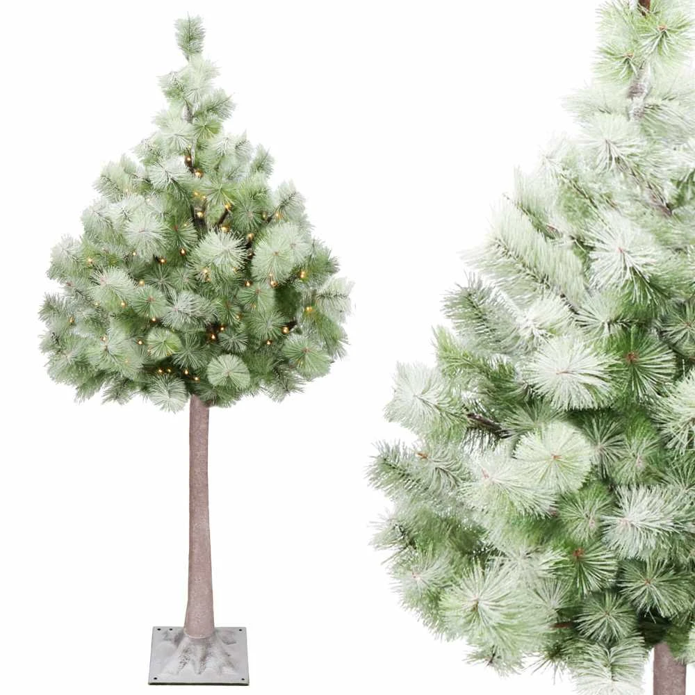 Dirbtinė Kalėdų eglutė su apšvietimu Springos CL0860, 128 LED, 150 cm, su sniego efektu