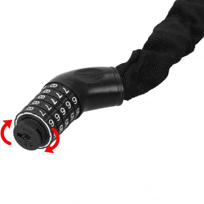 Dviračio spyna Springos BA0028, juoda, 98 cm