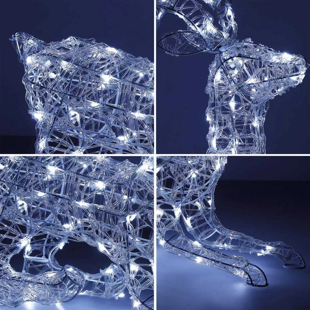 Kalėdinė dekoracija elnias Springos CL4121, 130 LED, šaltai balta