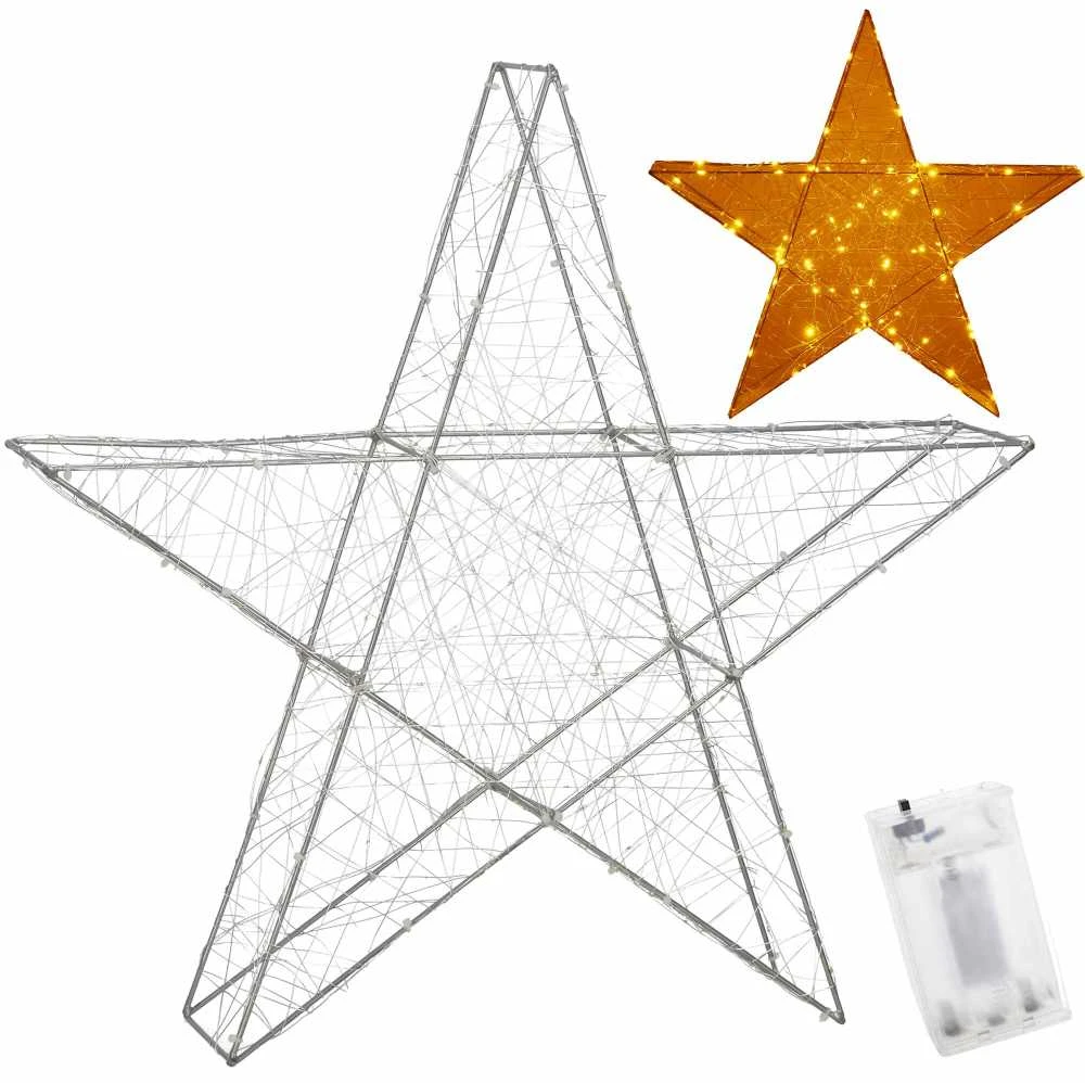 Kalėdinė dekoracija Springos 100 LED žvaigždė, šiltai balta šviesa