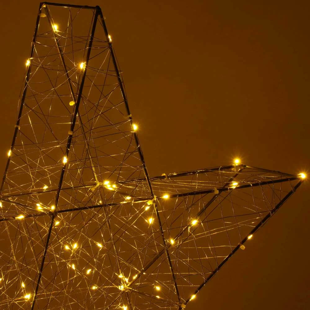 Kalėdinė dekoracija Springos 100 LED žvaigždė, šiltai balta šviesa