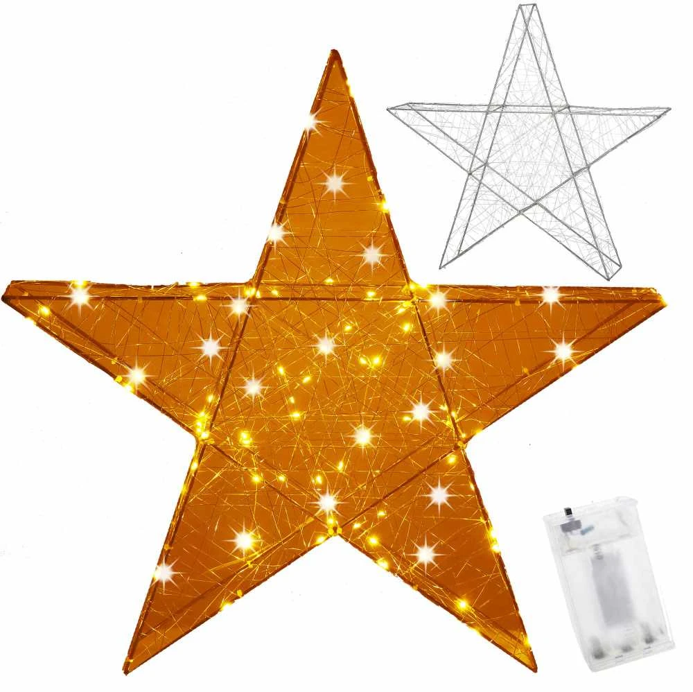 Kalėdinė dekoracija Springos 100 LED žvaigždė, šiltai balta šviesa