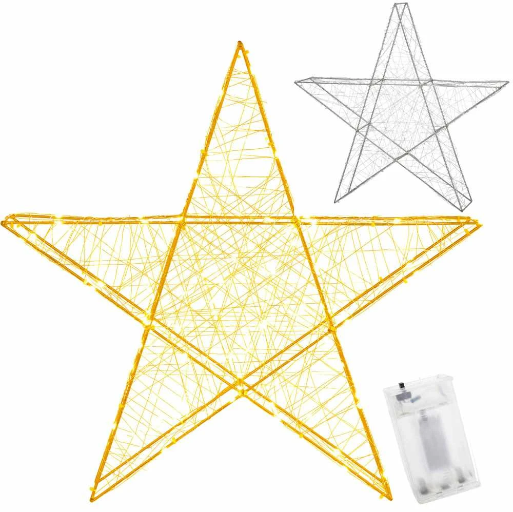 Kalėdinė dekoracija Springos 100 LED žvaigždė, šiltai balta šviesa