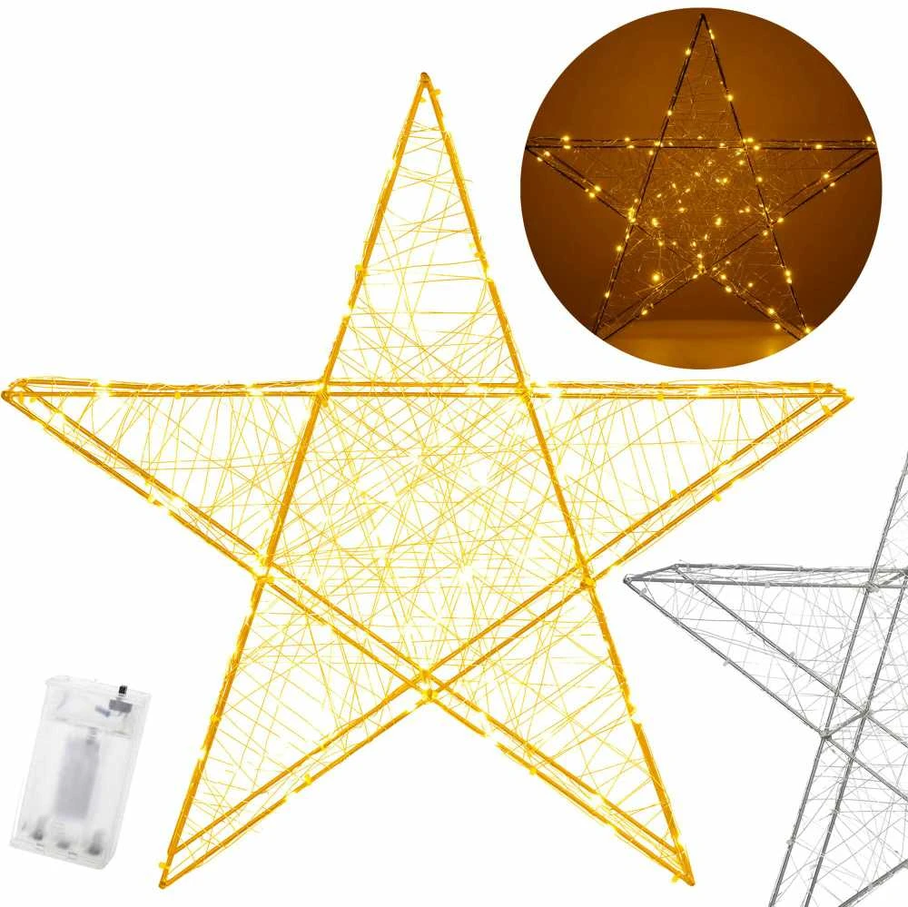 Kalėdinė dekoracija Springos 100 LED žvaigždė, šiltai balta šviesa