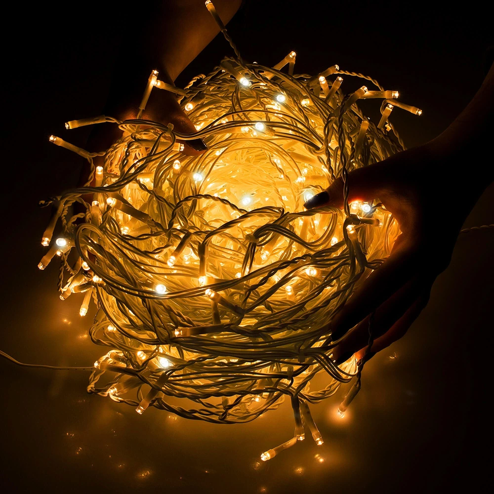LED varveklio girlianda Springos CL0517, 500 LED, šiltai balta su šaltai balto mirksėjimu