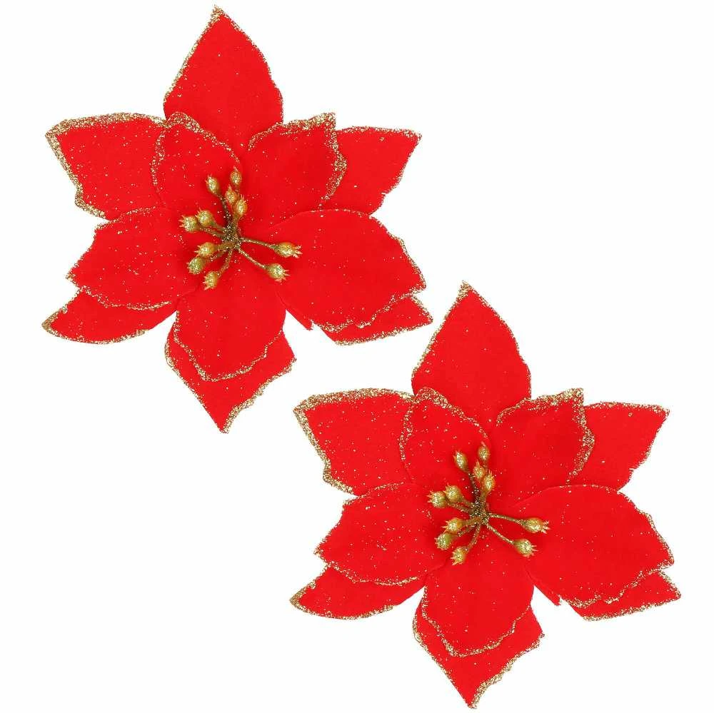 Kalėdinė puošmena Poinsettia Springos 13x13 cm