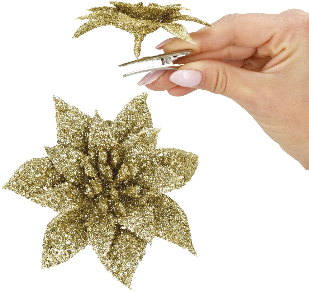 Kalėdinė puošmena Springos poinsetija 8x8 cm