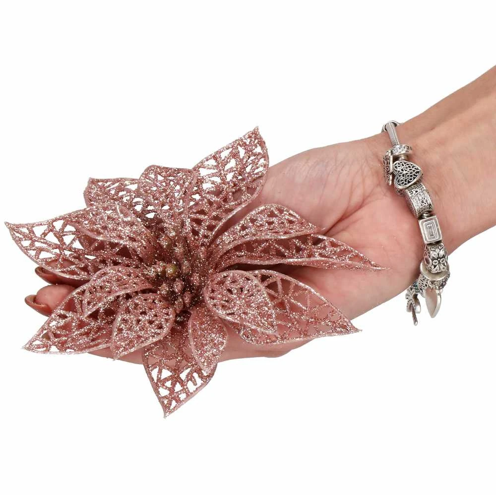 Kalėdinė puošmena Springos Poinsettia 11x11 cm