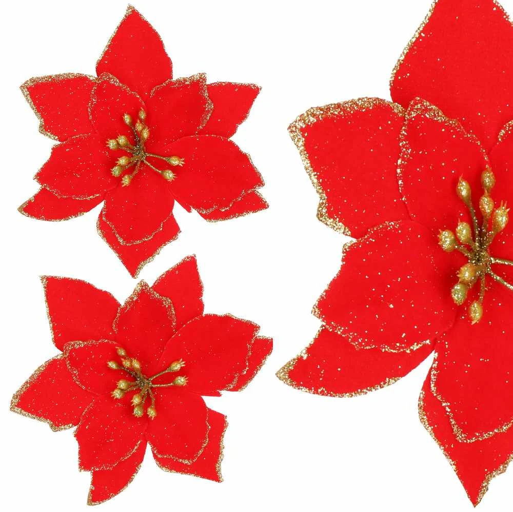 Kalėdinė puošmena Poinsettia Springos 13x13 cm