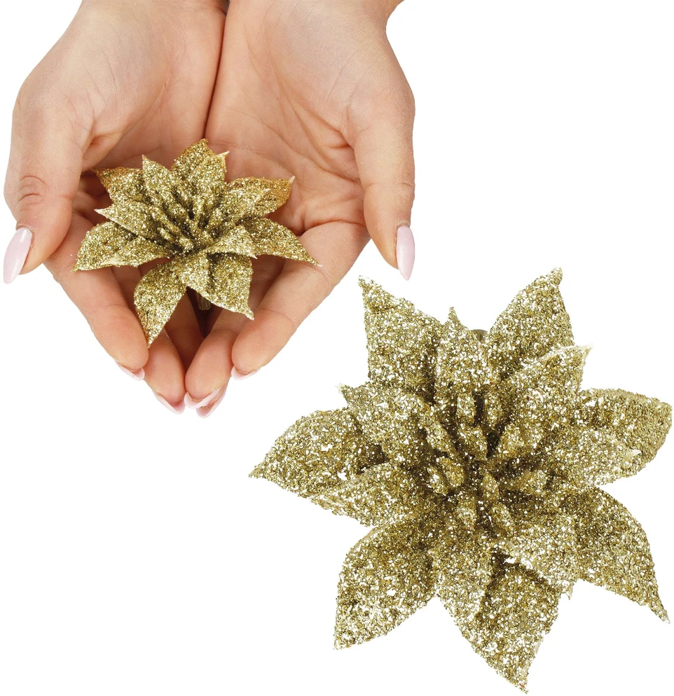 Kalėdinė puošmena Springos poinsetija 8x8 cm
