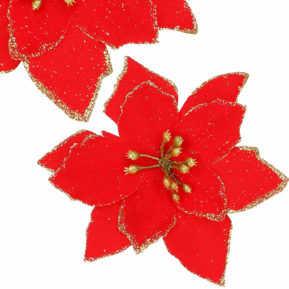 Kalėdinė puošmena Poinsettia Springos 13x13 cm
