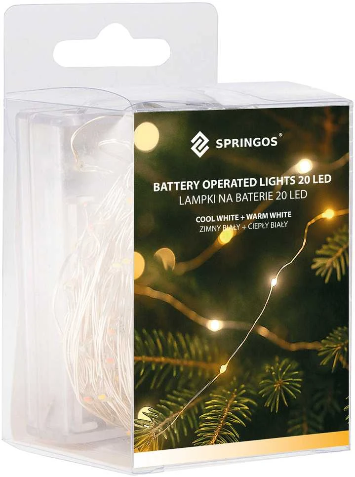 Springos Mikrošviesos girlianda 20 LED diodų, 1,9 m