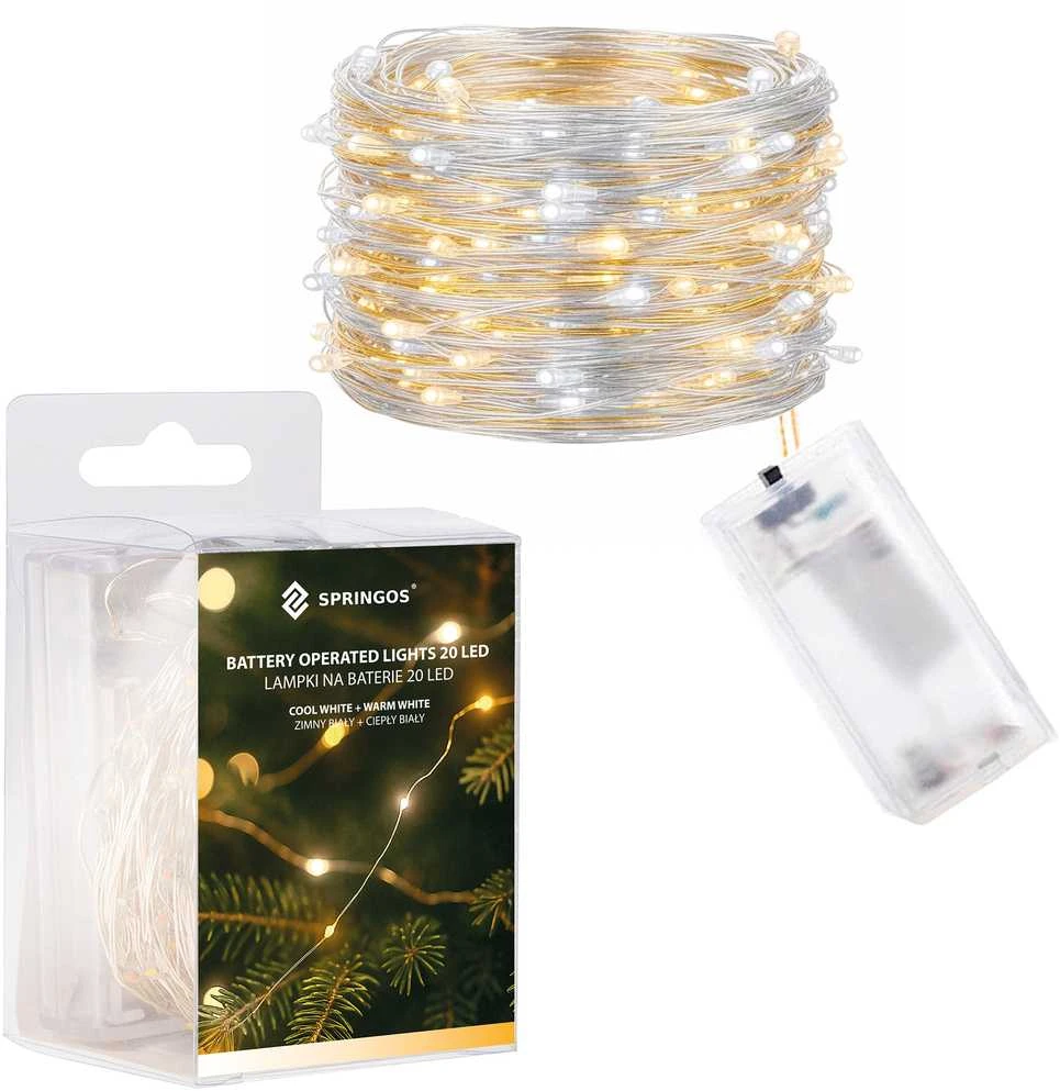 Springos Mikrošviesos girlianda 20 LED diodų, 1,9 m