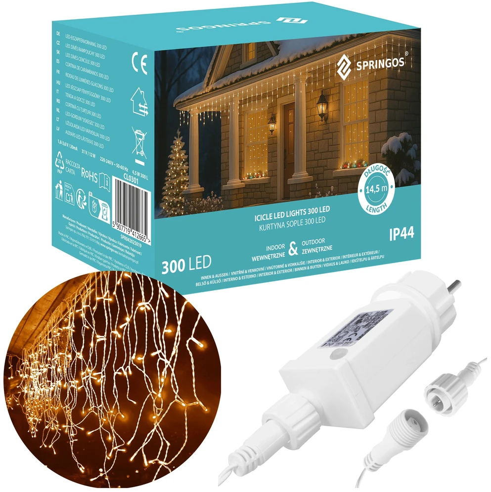Kalėdinė šviesos užuolaida Springos CL0301 300 LED