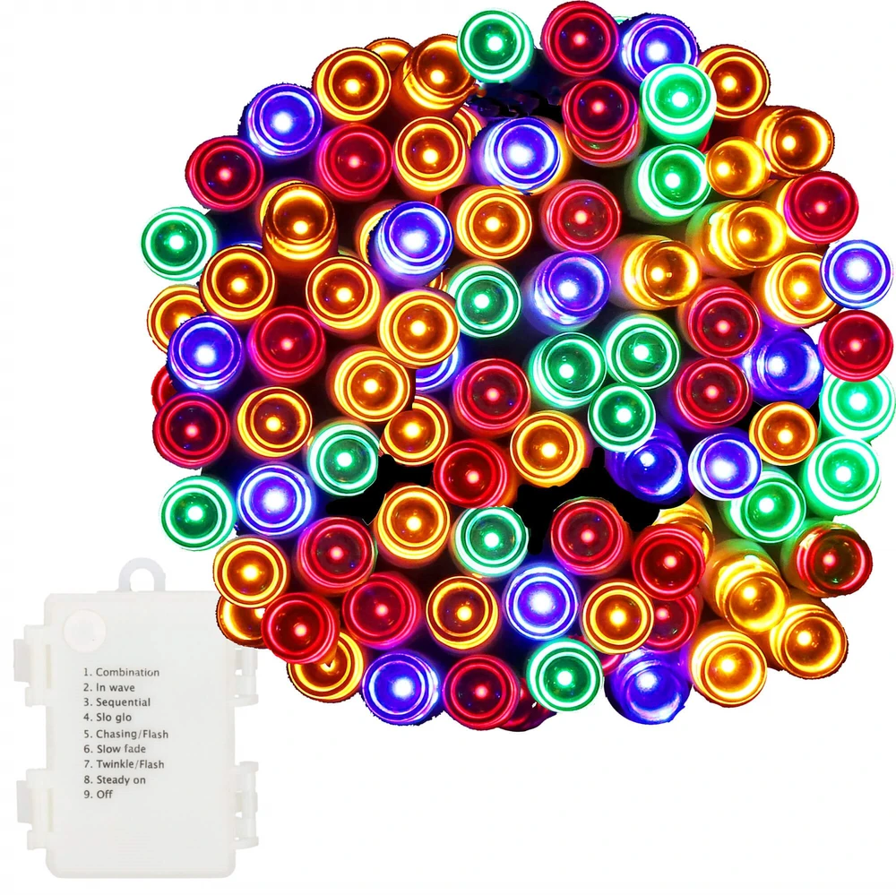 Kalėdinės lemputės Springos su programuotoju ir nuotolinio valdymo pultu, 9 m, 120 LED