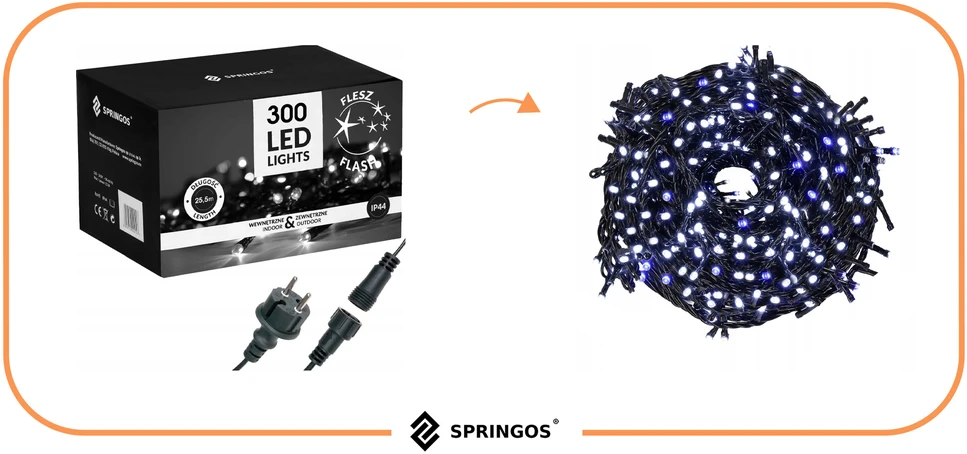 Kalėdinės lemputės Springos 300 LED 19,5 m