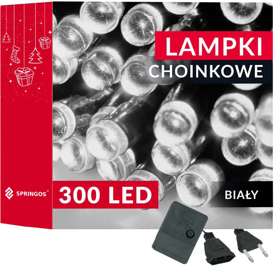Kalėdinės lemputės Springos 300 LED, 21 m, šaltai balta
