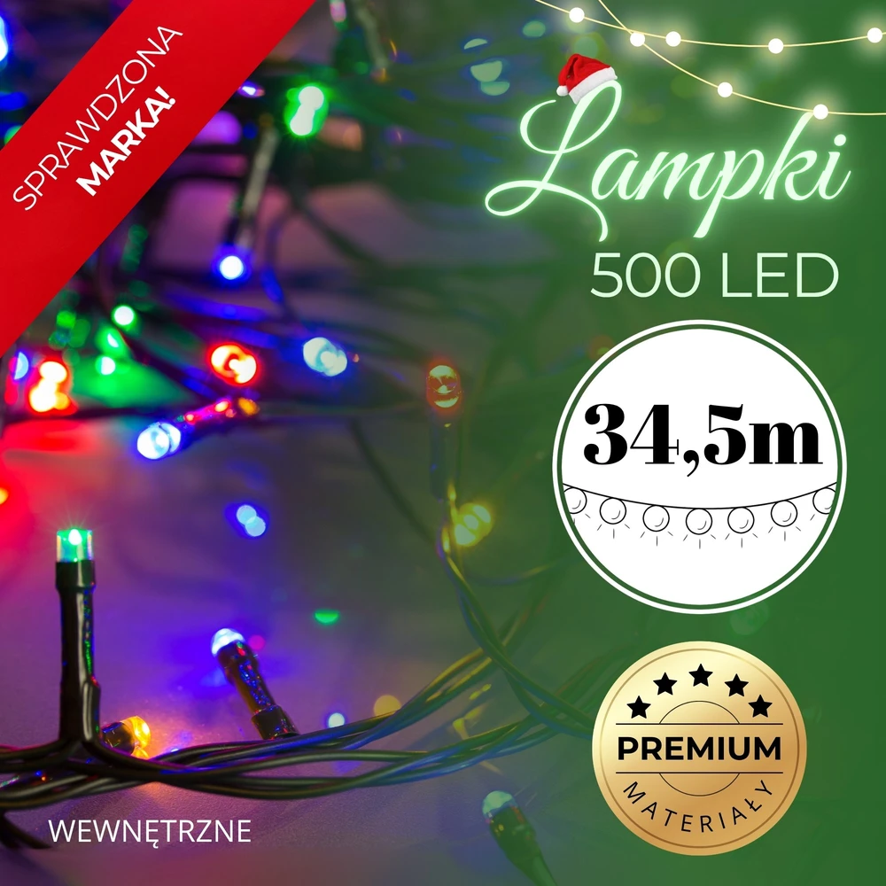 Springos Kalėdinės lemputės 34,5 m 500 LED