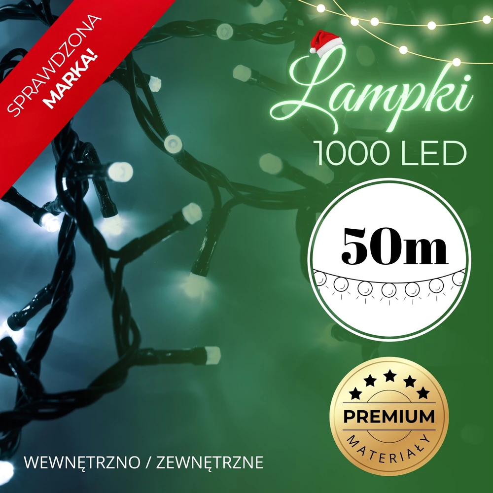 Kalėdinės lempos Springos CL1000, 1000 LED, 50 m