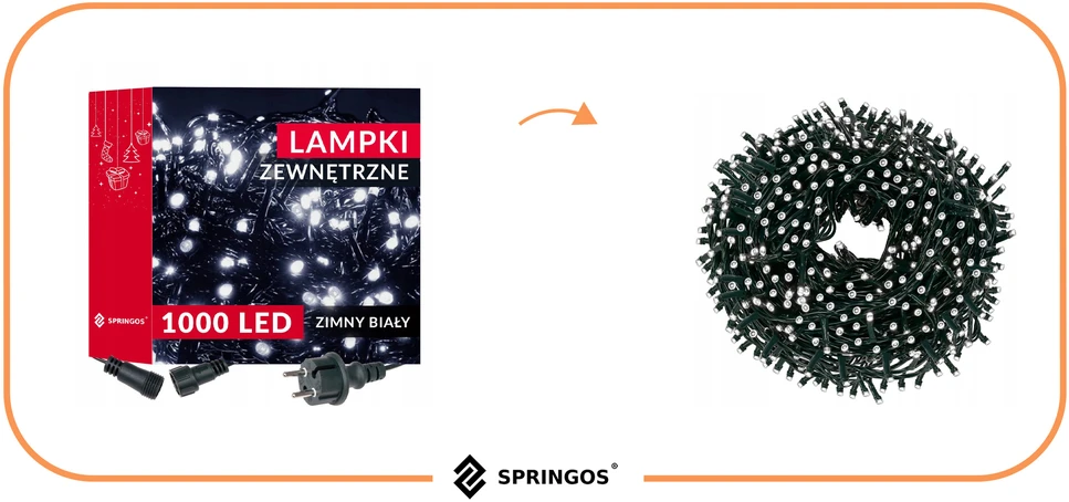 Kalėdinės lemputės Springos 1000 LED 60 m