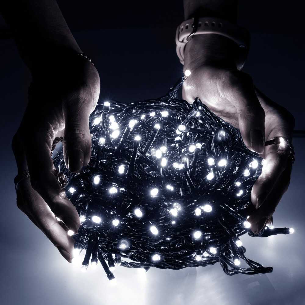 Kalėdinės girliandos Springos 200 LED, 10 m, šaltai balta