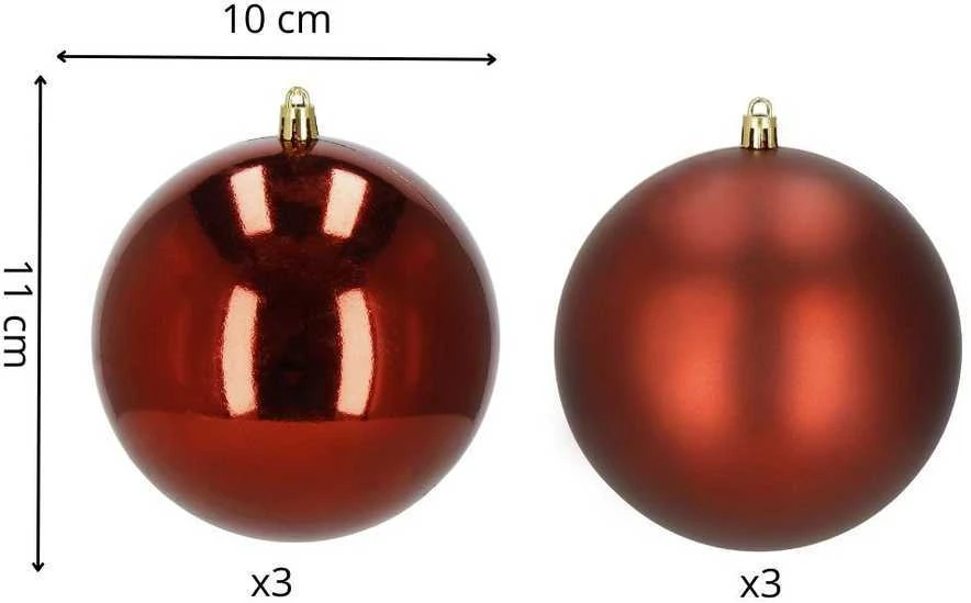 Kalėdiniai žaisliukai Springos CA1191, 10 cm, 6 vnt.