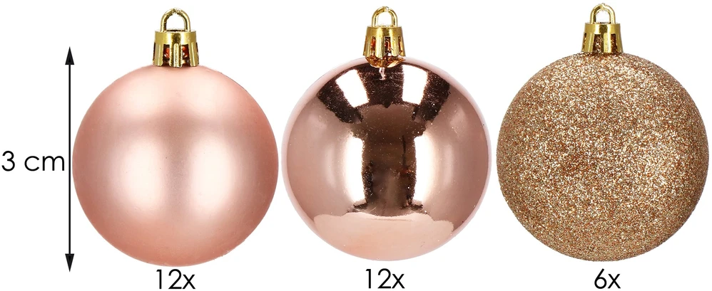 Kalėdiniai žaisliukai Springos 3 cm, 30 vnt