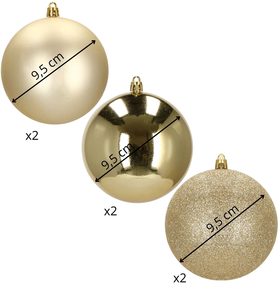 Kalėdiniai žaisliukai Springos 10 cm 6 vnt