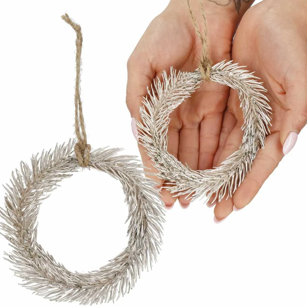 Dekoratyvinė šaka Springos, 10 cm, ruda/žalia/sidabrinė