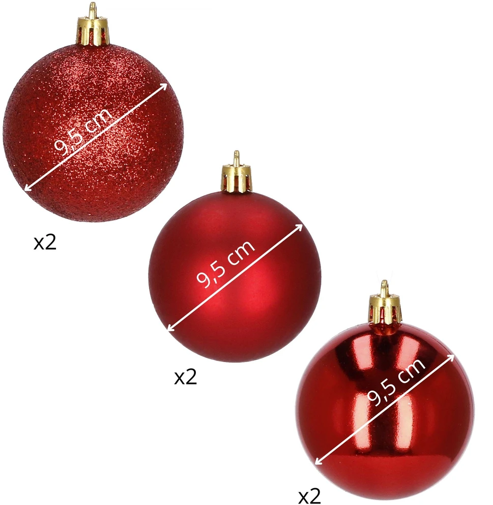 Kalėdiniai žaisliukai Springos 10 cm, 6 vnt