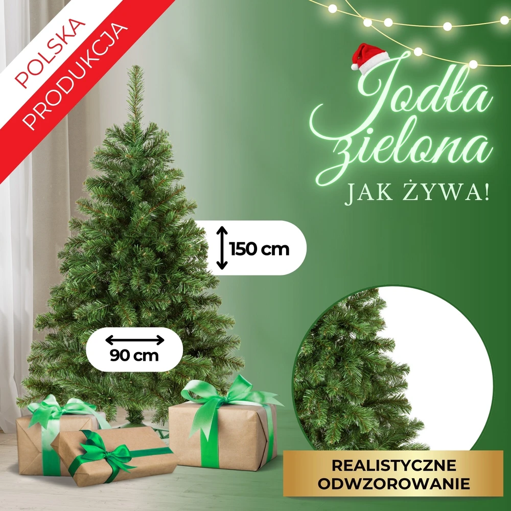 Springos CT0054 DIRBTINĖ ŽALIA KALĖDŲ EGLĖ 150 CM