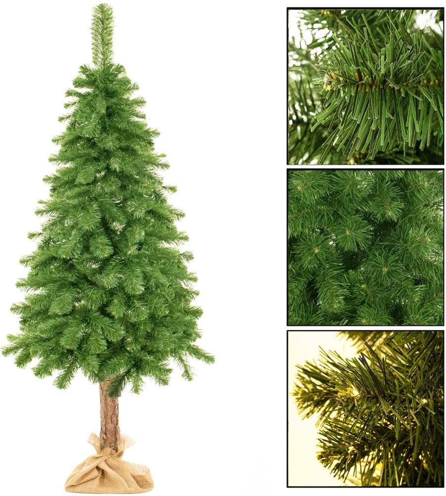 Kalėdų eglutė Springos CT0115 220 cm su natūraliu kamienu ir džiutu