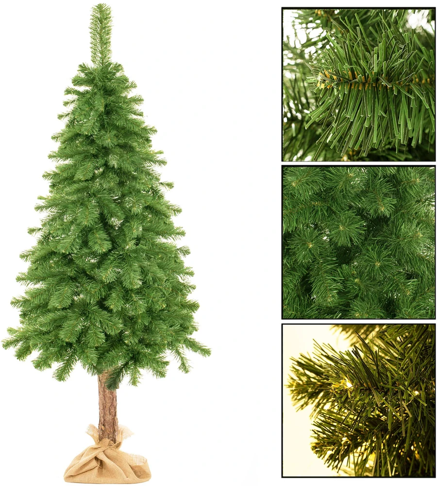 Kalėdų eglutė Springos CT0115 220 cm su natūraliu kamienu ir džiutu