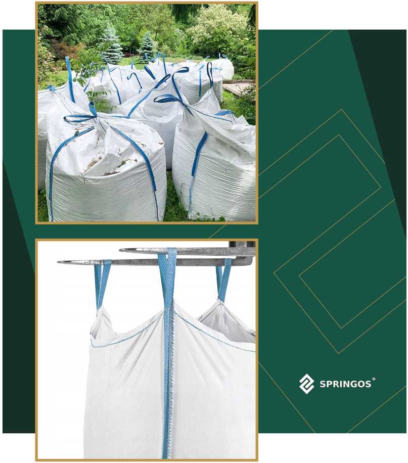 Springos Krepšys birioms medžiagoms 900 l, keliamoji galia 1000 kg, baltas su mėlynais elementais, 92 × 92 × 100 cm