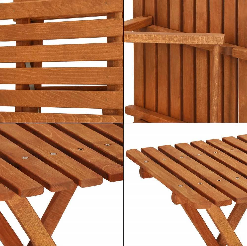 Lauko baldų komplektas Springos Baldų komplektas, buko ,sulankstomas, rudas