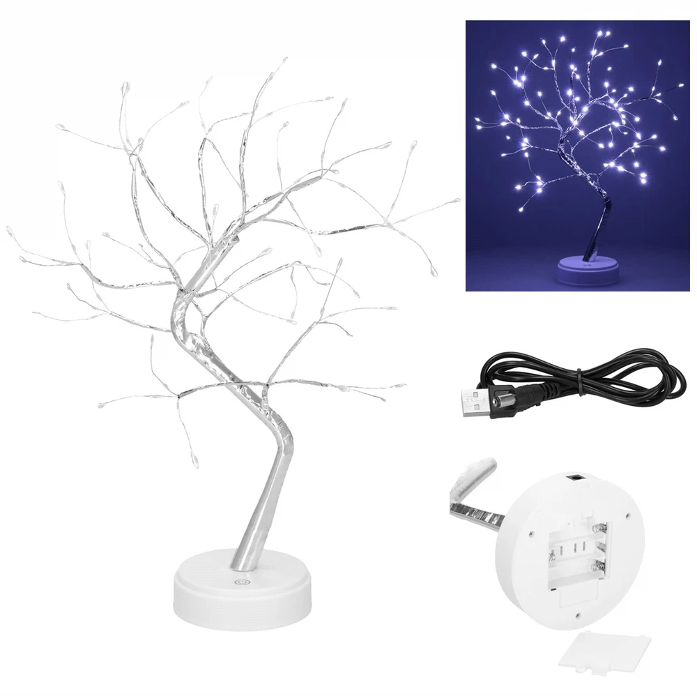 Dekoratyvinis LED medelis Springos 45 cm, 90 LED, šaltai baltas apšvietimas