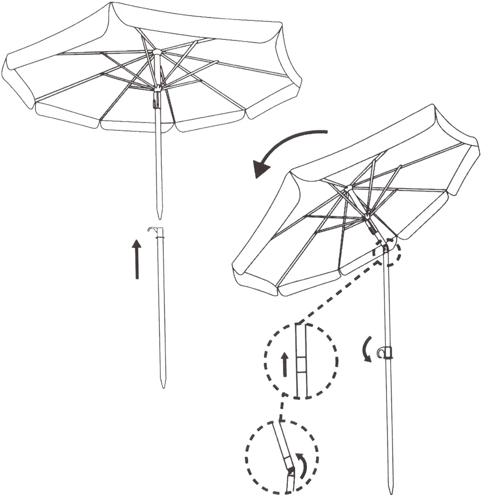 Paplūdimio skėtis Springos BU0008 180 cm
