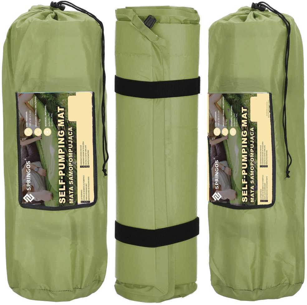 Savaime prisipučiantis kilimėlis Springos PM046 180 cm žalias