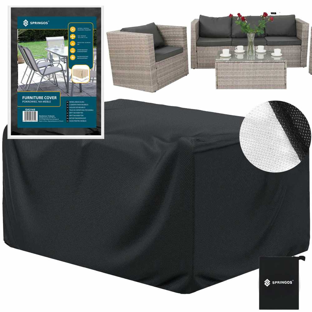 Springos GA2165 POKROWIEC NA MEBLE OGRODOWE 152X104X71 CM