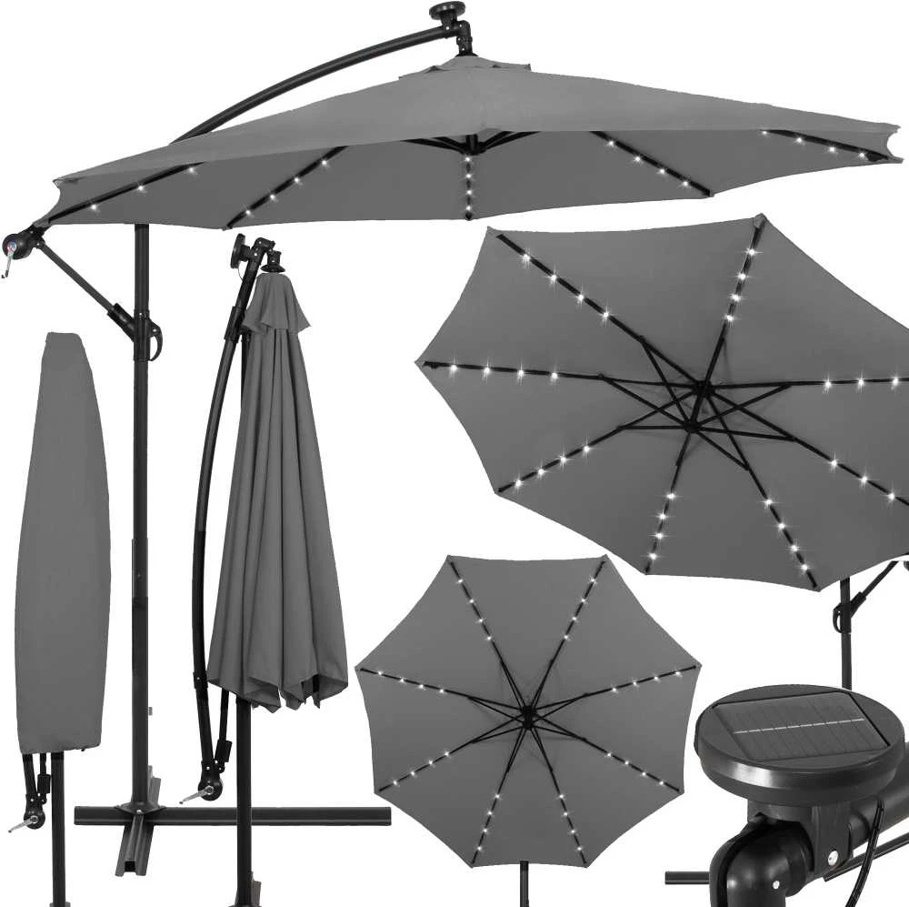 Sodo skėtis su LED ir saulės baterija Springos GU0046 300 cm