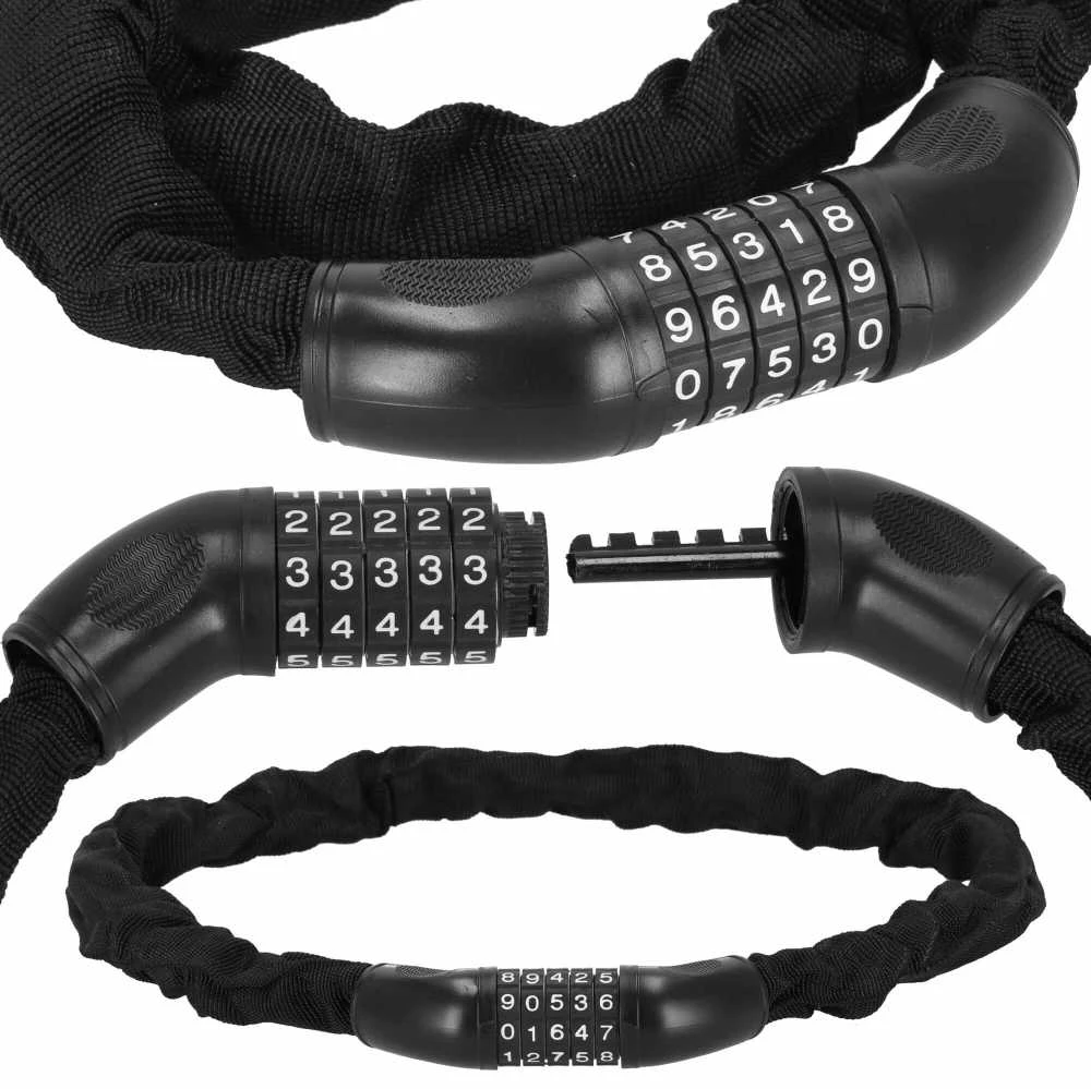 Dviračio spyna Springos BA0028, juoda, 98 cm