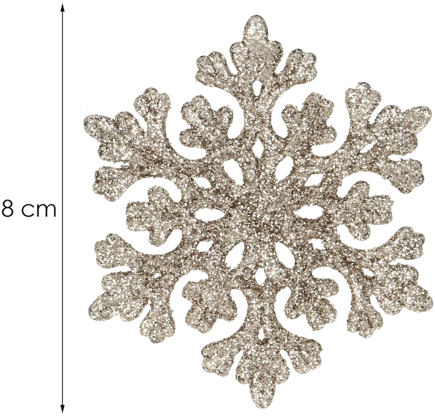 Springos CA0718 OZDOBA ŚWIĄTECZNA "ŚNIEŻYNKA" 6 CM 8 SZT.